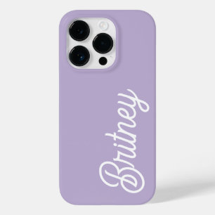 Personalisiertes Chic Lavendel Lila Monogramm Name Case-Mate iPhone 14 Pro Hülle