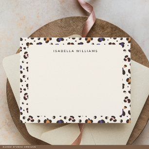 Personalisiertes Chic Leopard Animal Print Muster Mitteilungskarte