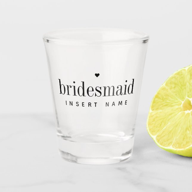 Personalisiertes Chic Modern Bridesmaid Showglas Schnapsglas (Vorderseite)