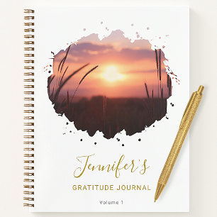 Personalisiertes Chic Splash Foto Dankbarkeits Jou Notizbuch