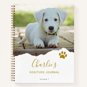 Personalisiertes Chic zerrissenes Foto Hund Dankba Notizbuch