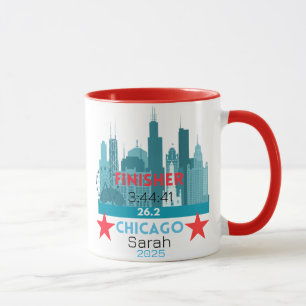 Personalisiertes Chicago Marathon 2025 Geschenk fü Tasse