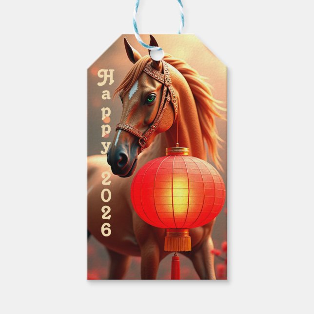 Personalisiertes chinesisches Neujahr 2026 Geschenkanhänger (Vorderseite)