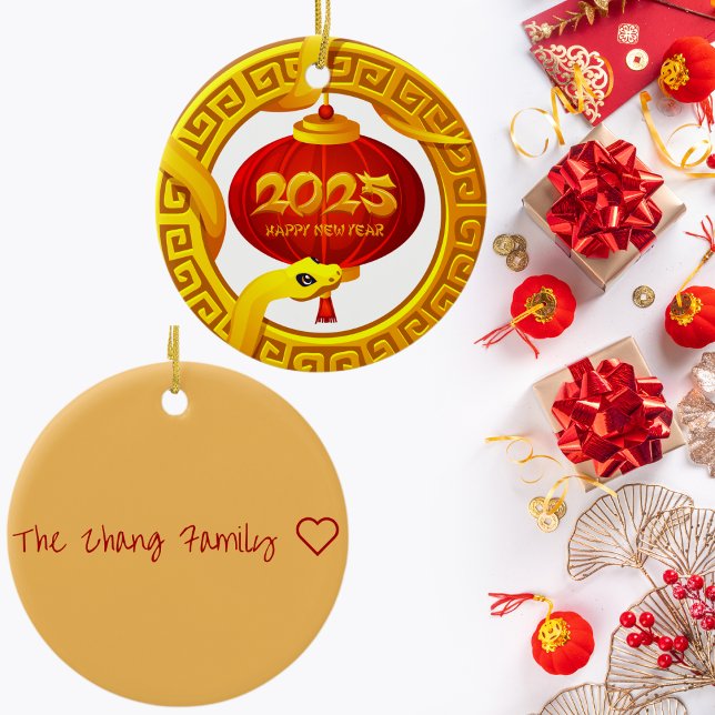 Personalisiertes chinesisches Neujahrsschlangen-La Keramik Ornament (Von Creator hochgeladen)
