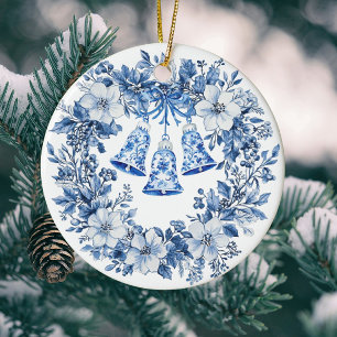 Personalisiertes Chinoiserie Blaues Weiße Kröten Keramik Ornament