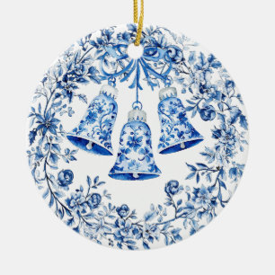 Personalisiertes Chinoiserie Blaues Weiße Kröten Keramik Ornament