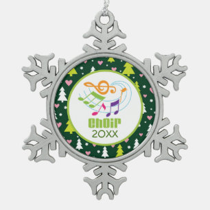 Personalisiertes Chor-Musik-Weihnachtsgeschenk Schneeflocken Zinn-Ornament