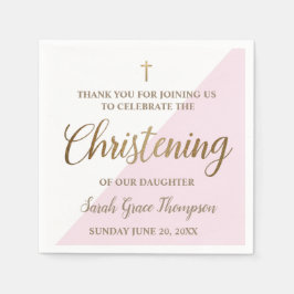 Personalisiertes Christening Modernes goldfarbenes Serviette