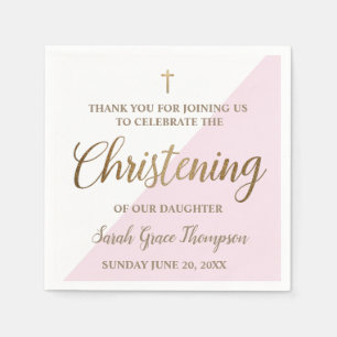 Personalisiertes Christening Modernes goldfarbenes Serviette