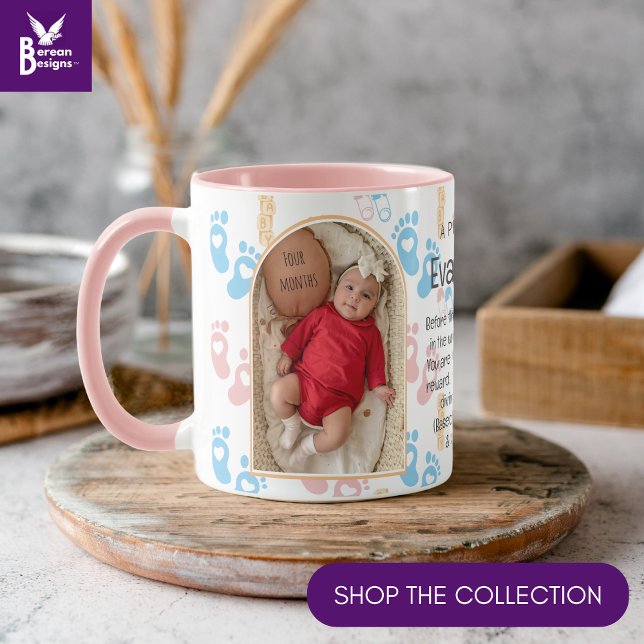 Personalisiertes Christliches Gebet Keepake Baby F Tasse (Cute new baby photo keepsake mug with CUSTOMIZABLE Christian prayer and photo. Ideal for new parents)