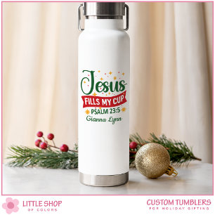 Personalisiertes christliches Weihnachtsdesign Trinkflasche