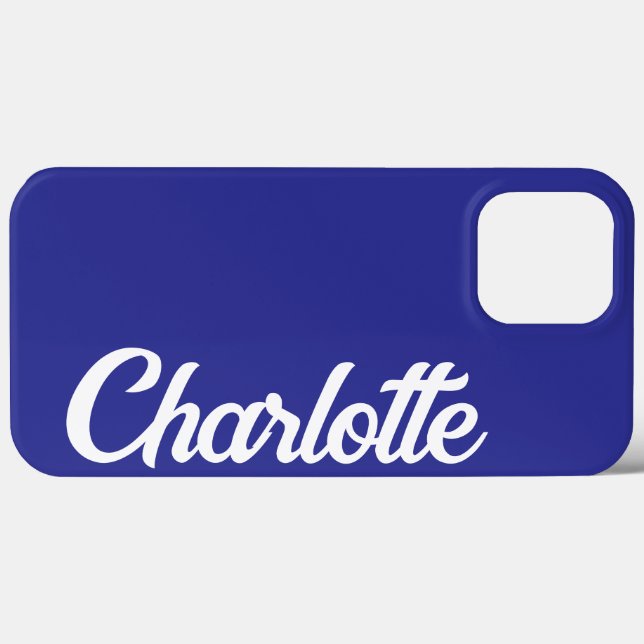 Personalisiertes Classic Elegant Monogram Deep Blu Case-Mate iPhone Hülle (Rückseite (Horizontal))