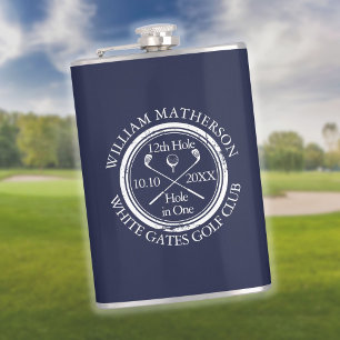Personalisiertes Classic Golf Hole in einem Navy B Flachmann