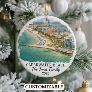 Personalisiertes Clearwater Beach-Ornament, Florid Keramik Ornament