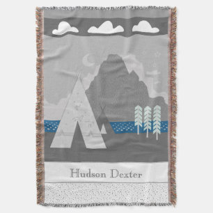 Personalisiertes Cloud Mountain Teepee Blanket Decke