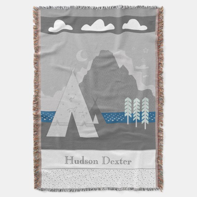 Personalisiertes Cloud Mountain Teepee Blanket Decke (Vorderseite Vertikal)