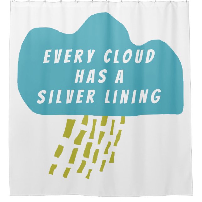 Personalisiertes Cloud Silver Lining Bad Duschvorhang (Vorderseite)