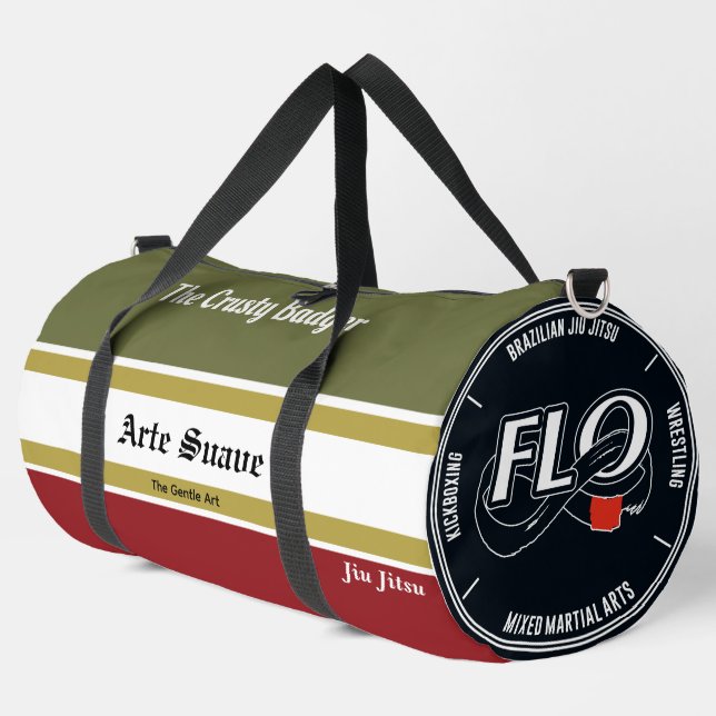 Personalisiertes Clublogo BJJ Arte Suave Jiu Jitsu Duffle Bag (Linke Ecke)