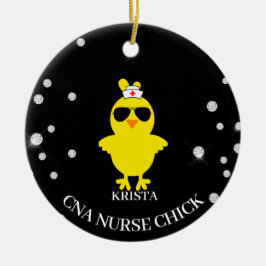 Personalisiertes CNA Nurse Sunshade Glitzern Chick Keramik Ornament