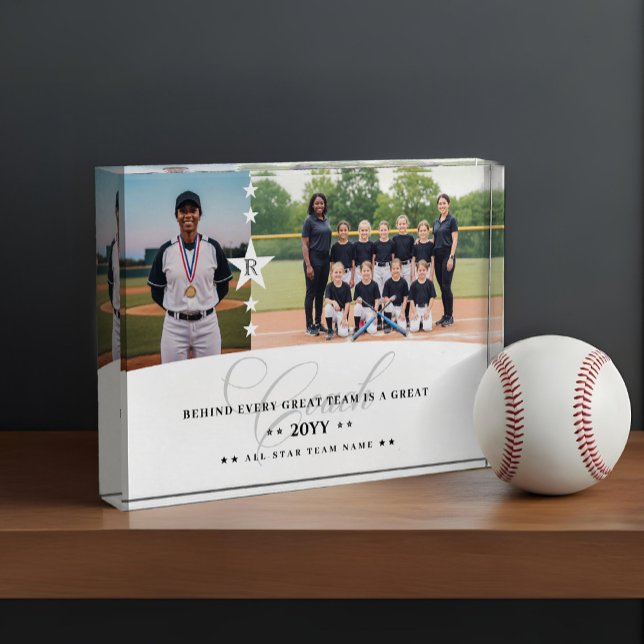 Personalisiertes Coach-Dankeschön-Geschenk-Teamfot Fotoblock (Personalized Coach Appreciation Gift Team Photos)