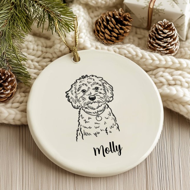 Personalisiertes Cockapoo-Hunde-Weihnachten Keramik Ornament (Von Creator hochgeladen)