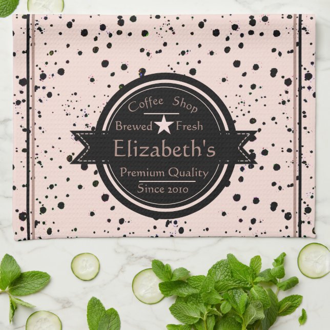 Personalisiertes Coffee Shop Logo Küchentücher (Gefaltet)
