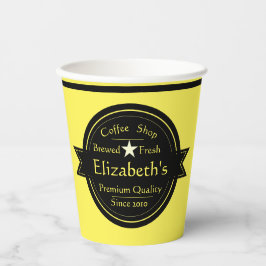 Personalisiertes Coffee Shop Logo Pappbecher