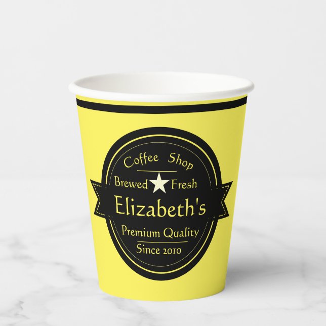 Personalisiertes Coffee Shop Logo Pappbecher (Vorderseite)