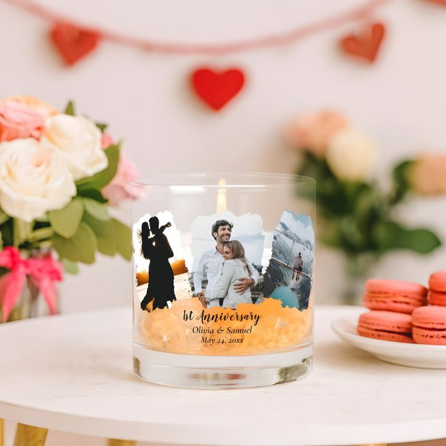 Personalisiertes Collage Foto 1 Jahr Whiskyglas (Von Creator hochgeladen)