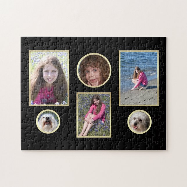 Personalisiertes Collage Sechs-Foto-Puzzle Puzzle (Horizontal)