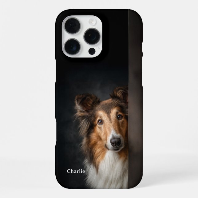 Personalisiertes Collie-Hundeporträt iPhone Hülle (Rückseite)