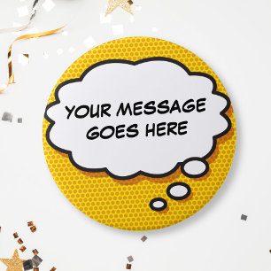 Personalisiertes Comic-Book-Pop-Art-Denkblase Button