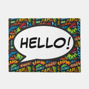 Personalisiertes Comic-Book-Pop-Art HELLO Fußmatte