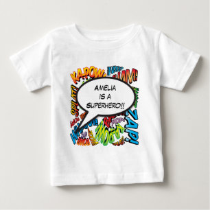 Personalisiertes Comic-Book-Pop-Art-Sprechblasen-B Baby T-shirt