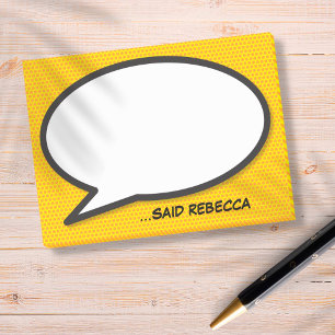 Personalisiertes Comic-Book-Pop-Art-Sprechblasen-D Post-it Klebezettel