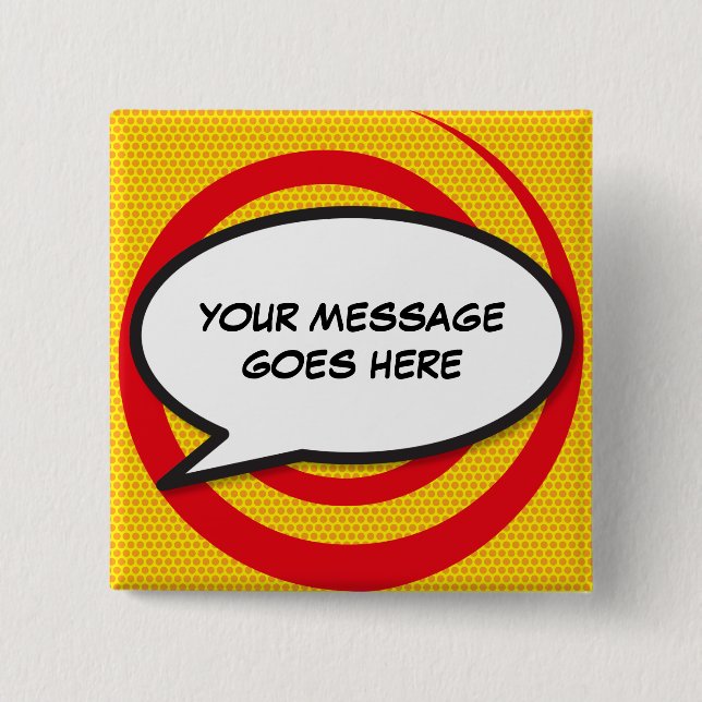 Personalisiertes Comic-Book-Pop-Art-Sprechblasen-M Button (Vorderseite)