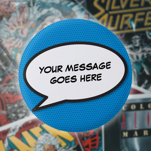 Personalisiertes Comic-Book-Pop-Art-Sprechblasenbi Button (Von Creator hochgeladen)
