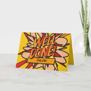 Personalisiertes Comic-Book-Pop-Art WELL DONE Karte