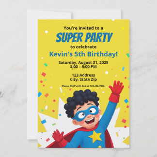 Personalisiertes Comic Book Style Super Hero Einla Einladung