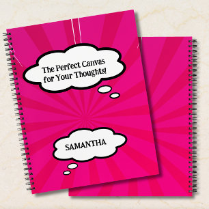 Personalisiertes Comic-Notizbuch   Pinkes Pop-Art- Notizbuch