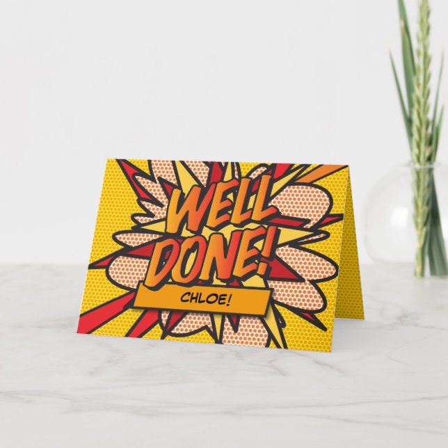 Personalisiertes Comic Pop Kunst, Dichtung und Mus Karte (Vorderseite)