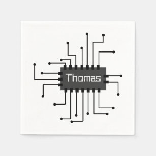 Personalisiertes Computer-IC-Chip-Bild Serviette