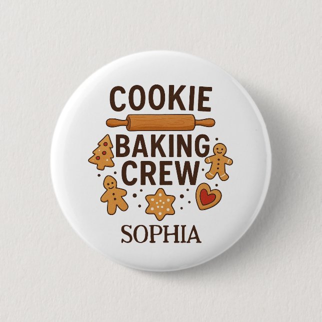 Personalisiertes Cookie Backen Crew - Individuelle Button (Vorderseite)