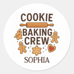 Personalisiertes Cookie Backen Crew - Individuelle Runder Aufkleber