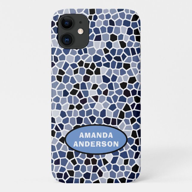 Personalisiertes COOLES blaues gestanztes Glasmust Case-Mate iPhone Hülle (Rückseite)