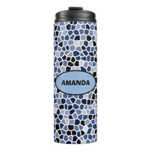 Personalisiertes COOLES blaues gestanztes Glasmust Thermosbecher