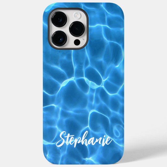 Personalisiertes Cooles blaues Schwimmbad Foto Case-Mate iPhone Hülle (Rückseite)