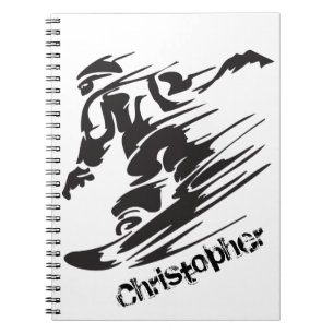 Personalisiertes Cooles Snowboarding Mountain Note Notizblock