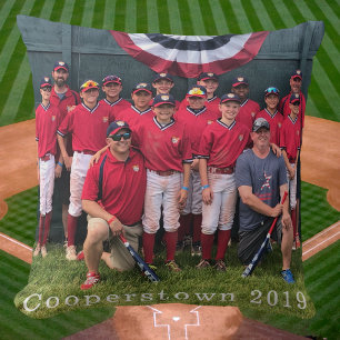 Personalisiertes Cooperstown Baseball-Team-Foto-Ja Kissen