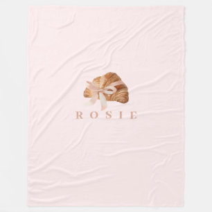 Personalisiertes Coquette-Croissant-Rosafarbenes B Fleecedecke